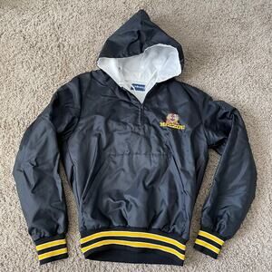 Vintage 1994 Mizzou Pullover Windbreaker Jacket Black Tiger size S